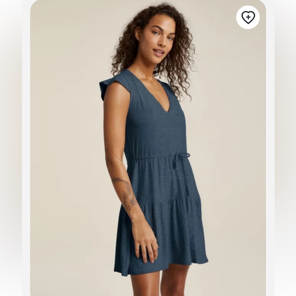 Beyond Yoga Spacedye Featherweight Out and About Ruffle Dress NWOT
